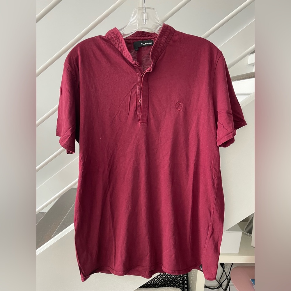 The Kooples Burgundy T-Shirt with Collar